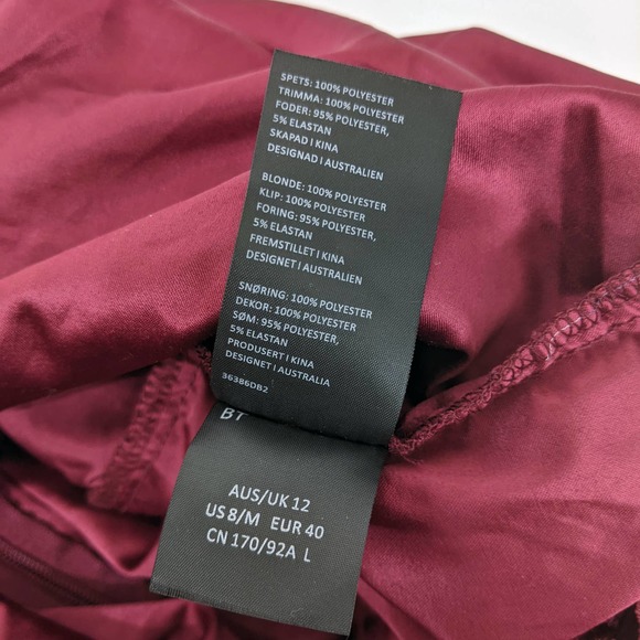 Bardot Gemma Halter Lace Sheath Dress In Burgundy Wine Red - Picture 12 of 12